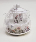 Grace Teaware 5 Piece Glass Porcelain Tea For One With Infuser