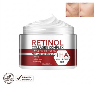 Retinol Collagen Anti-Aging Face Cream + Hyaluronic Acid   Day & Night 30g