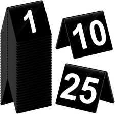 Table Numbers 1-25 Acrylic Double Side Numbered Table Tents Plastic Restaurant W