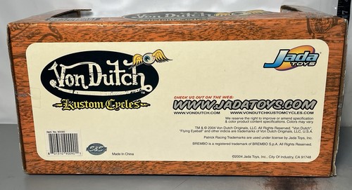 Jada Toys Von Dutch Kustom Cycles CRUEL WORLD 100% DIE-CAST ORANGE 1/10 ~NEW - Picture 6 of 6