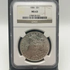 1886 Morgan Silver Dollar $1 - NGC MS63 - Luster - Cert #3788538-05