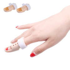  2 Piece Plastic Mallet Dip Finger Support Brace Splint Joint Protection Injury