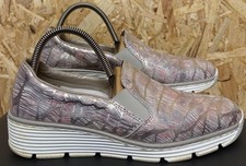 Ladies Rieker Metallic Slip-On Wedge Heel Trainers Shoes. Uk6.5 Eu40. PRISTINE