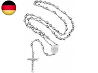 Faithheart Rosenkranz Halskette Damen Herren Kreuz Kette Edelstahl Auto