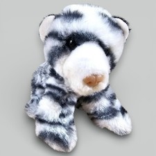 The Petting Zoo White Tiger Plush Stuffed Animal White Black Stripes 2022 6"