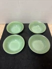 Vtg FireKing Green Jadeite Ribbed Bowls 4.75" Wide Dessert Side Bowls Set of 4