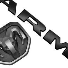 Front Grille Emblem Letter For 2019-23 Ram 1500 Accessories Head Tailgate Badge