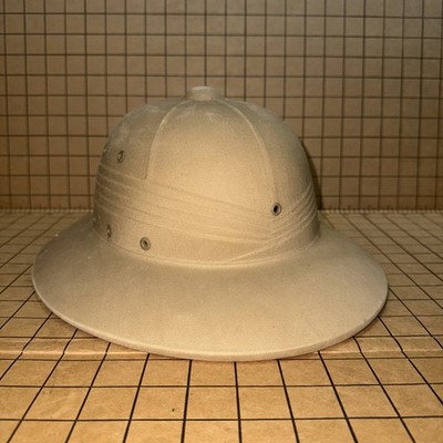 VINTAGE USMC Sun Hat Pith Helmet Military Marine Safari Fibre sun