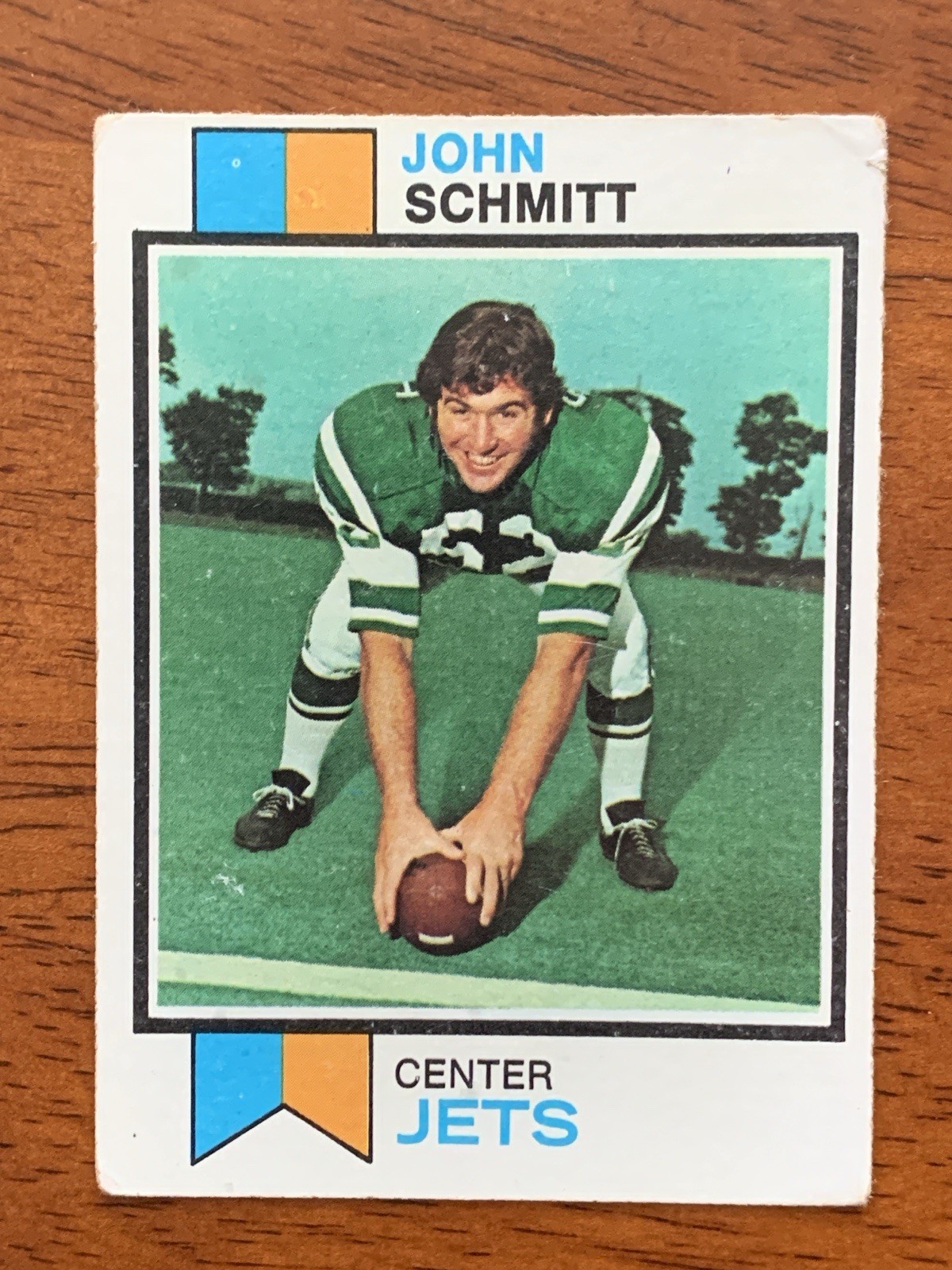 1973 Topps Football Card #24 - John Schmitt, New York Jets - Rookie - Ex