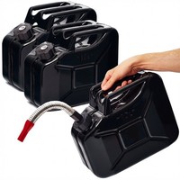 Bw® Metall Benzinkanister Mit Schraubverschluss 3X10 Liter + AusgießEr - Schwarz