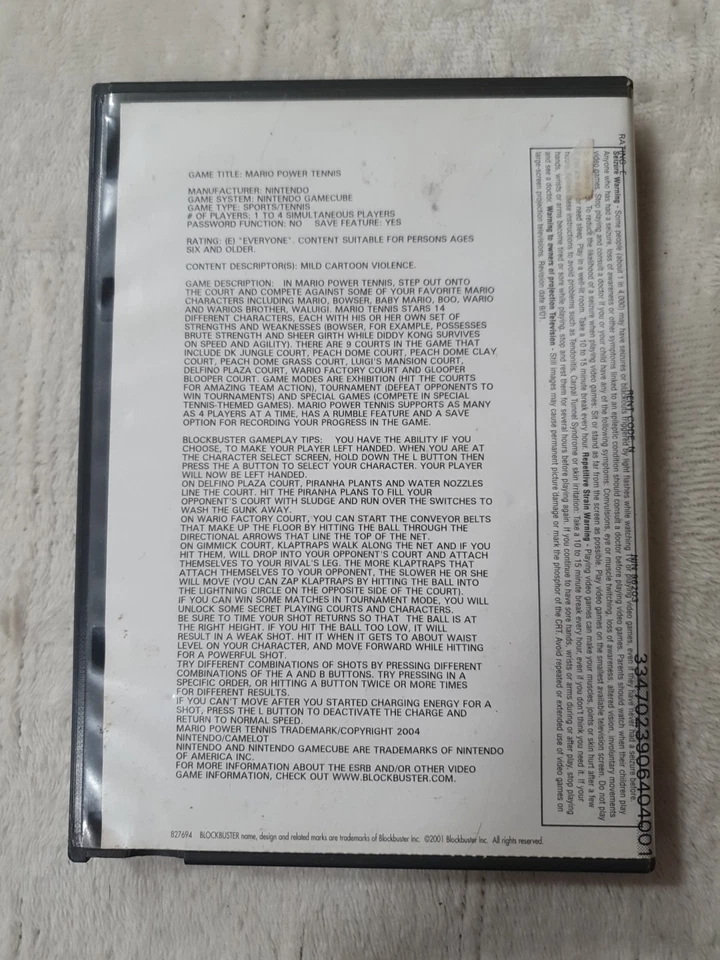 Mario Power Tennis (Nintendo GameCube, 2004) DISC ONLY - Image 2 of 4