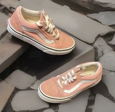 Vans Old Skool Girls Size 2 Pink White Athletic Shoes Sneakers - Offers Welcome