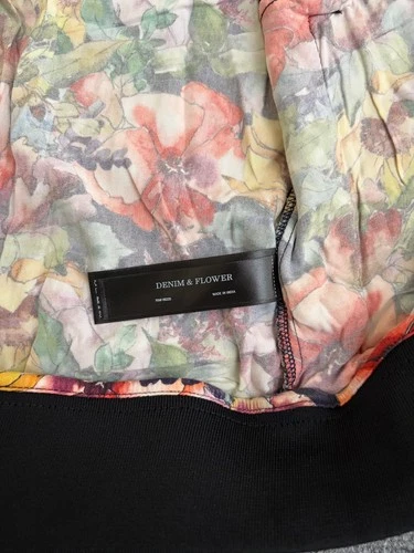 Denim & Flower Ricky Singh Mens Floral Colorful Bomber Jacket Lightweight Size M image 4