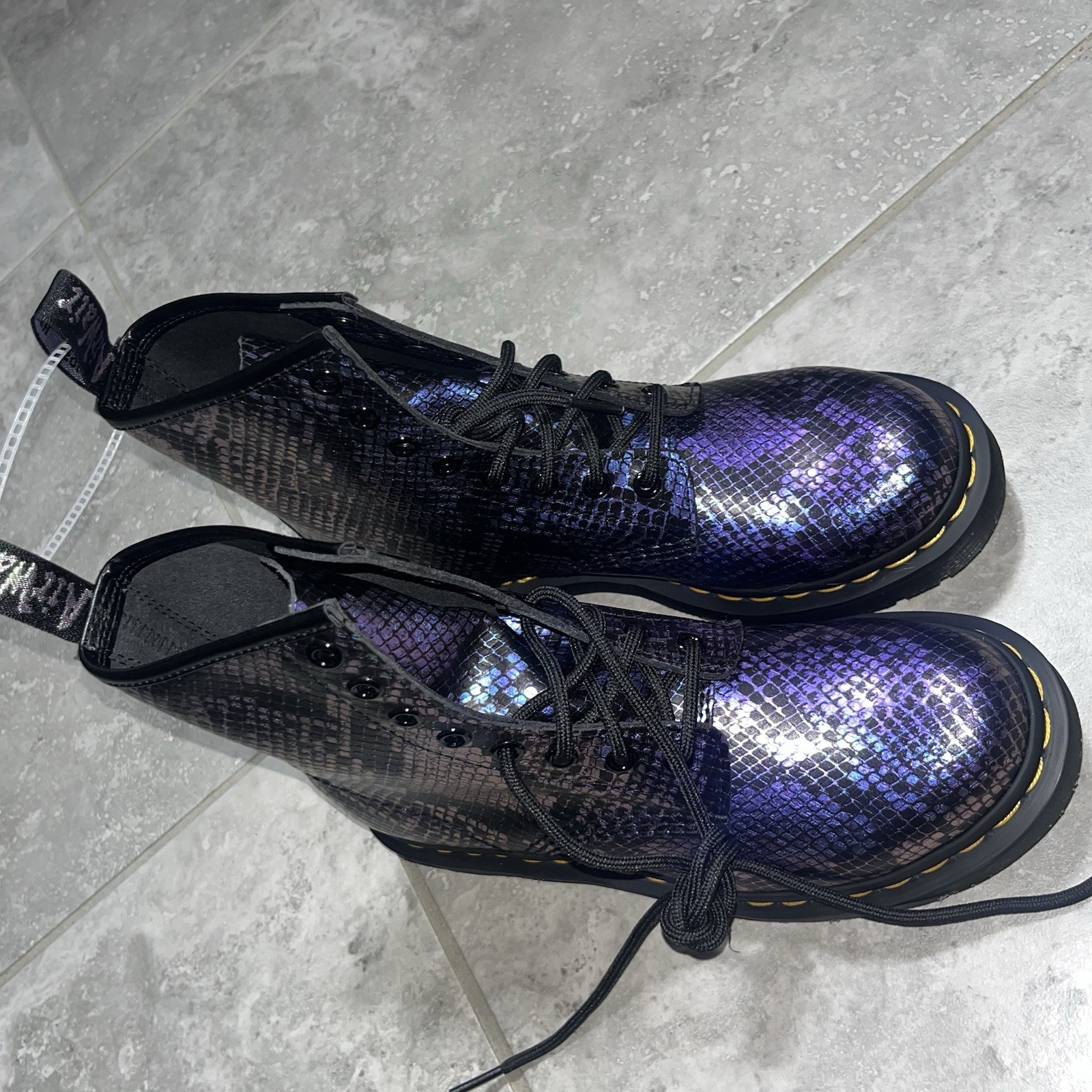 Dr Doc Martens 1460 Snake Emboss Lace Up Leather Boots Punk Goth Womens 7 thumbnail 14