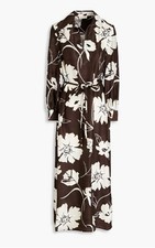 TORY BURCH Silk Tunic Dress, M, Deep Chocolate Daisy print, Be, NWT
