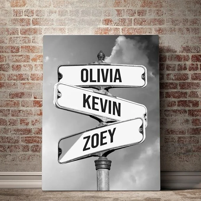 Personalized Family Names Multi Names Vintage Street Sign Premium Canvas Street - Image 2 of 4