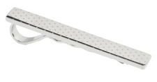 Simon Carter Mens Micro Dot Tie Slide - Silver