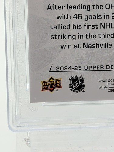 2024-25 Upper Deck OR-10 Wyatt Johnston Young Guns Outburst Renewed Graded PSA 9 - Picture 10 of 12