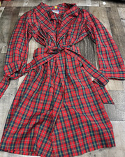 Vintage Sir Pendleton Robe Mens M Red Plaid Wool Bathrobe Boyd Tartan Made USA