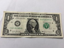 February 18 1964 02/18/1964 L H62181964B BIRTHDAY Note $1 One Dollar Bill
