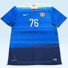 USA Soccer Jersey Mens Large Blue Nike Dri Fit USMNT Authentic 2015 Franklin 76