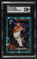 2024 Topps Chrome Aqua Lava Refractor 85/199 Kyle Harrison #191 SGC 10 GEM 1b1g