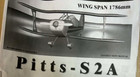 Pitts S2A 30cc Aerobatic Biplane – ARF – Fiberglass Fuselage & Built-Up Wings