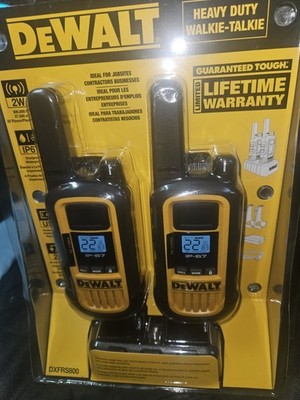 DEWALT DXFRS800 Heavy-Duty 2-Watt Walkie Talkies (2-Pack) - NEW