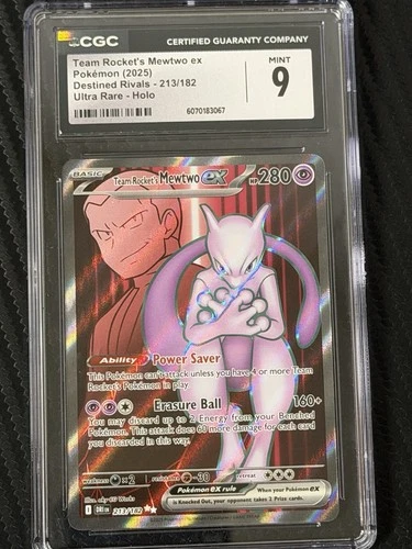 Pokemon Team Rocket's Mewtwo ex 213/182 Destined Rivals CGC 9 MINT