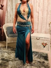 Damen Bauchtanz Kleid Kostüm 36 lang Türkis...