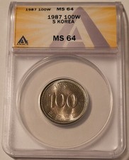 South Korea 1987 100 Won MS64 ANACS