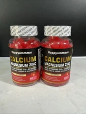 Calcium Magnesium Zinc w/ Vitamin D3 Bone Health Muscle Strawberry 2 PACK!!!