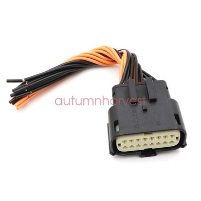 Fit 2013-2020 Ford Fusion 16-Way Front Headlamp Headlight Connector Harness Plug