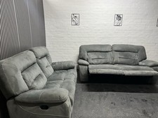 Dfs grey suede 2 & 3 manual recliner sofa set DELIVERY AVAILABLE