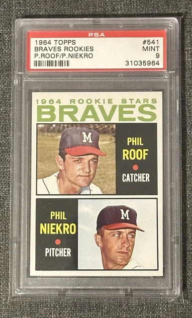 1964 Topps Baseball #541 Braves Rookies Phil Niekro RC PSA 9 Mint Centered