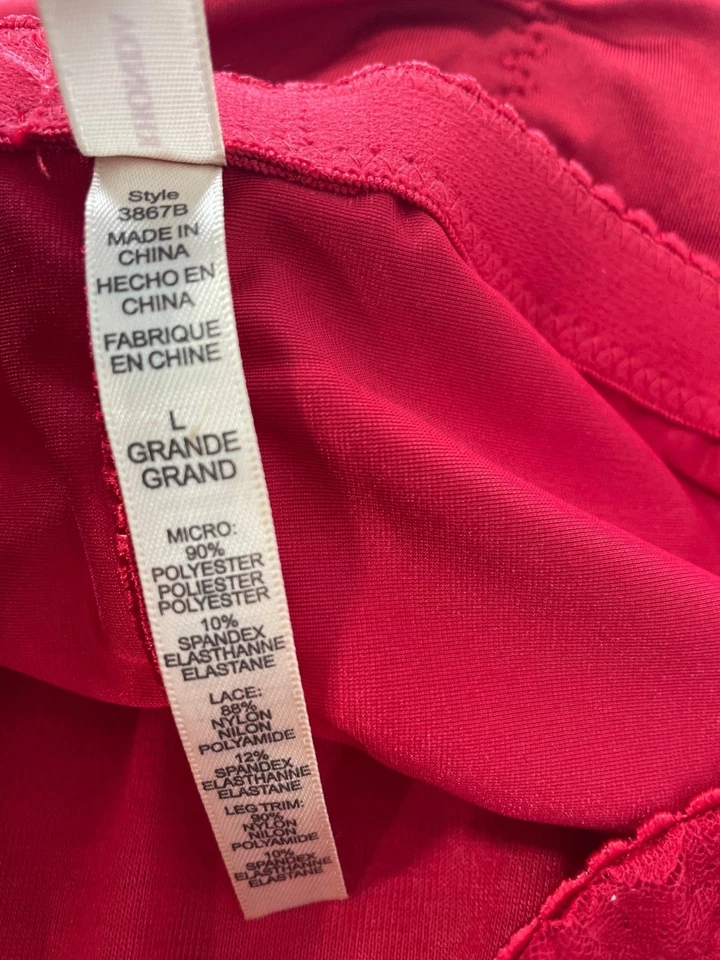 Paquete de 3 bragas Rhonda Shear clásicas pin up para niños talla grande gris rojo azul encaje Foto 4 de 4