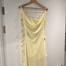 Meshki Rosalie Dress - Floral Chiffon Maxi Dress - Pastel Lemon