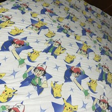 RARE Vtg 1999 Nintendo Pokémon Ash Pikachu Twin Comforter 90s Blanket READ/310j