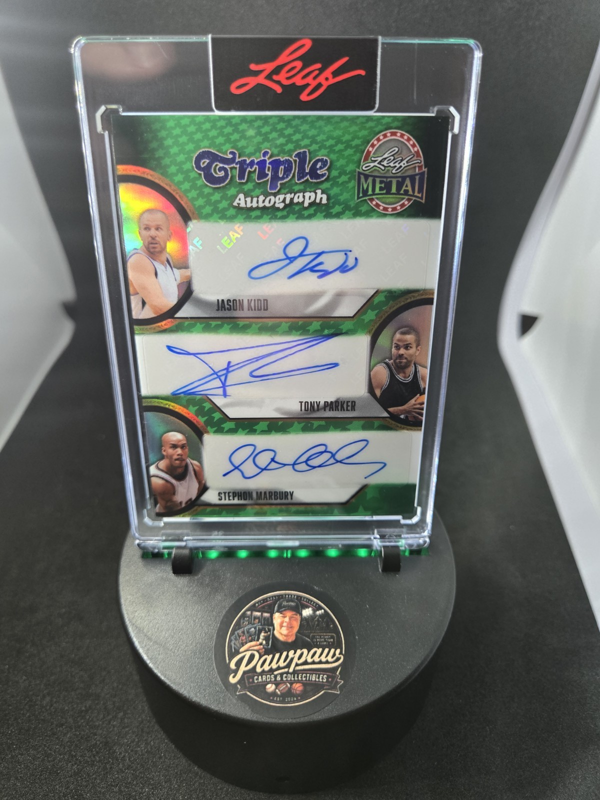 2026 Leaf Metal Jason Kidd Tony Parker Marbury Triple Auto 1/1 TA-2 view 1