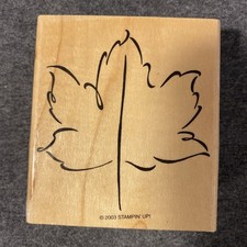 Leaf Outline - Wood Mounted Rubber Stamp