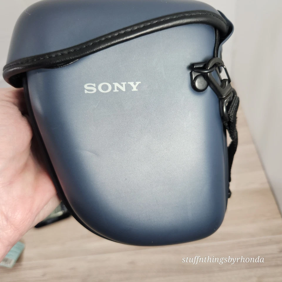 Sony LCM-F505 Semi-Soft Camera Carrying Case W/ Lanyard ~ Navy Blue ~ No Camera - Image 2 of 4