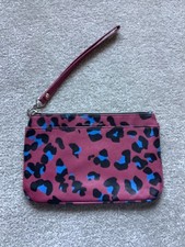 Kurt Geiger Pink and Blue Leopard Print Clutch/Pouch Bag BNWOT