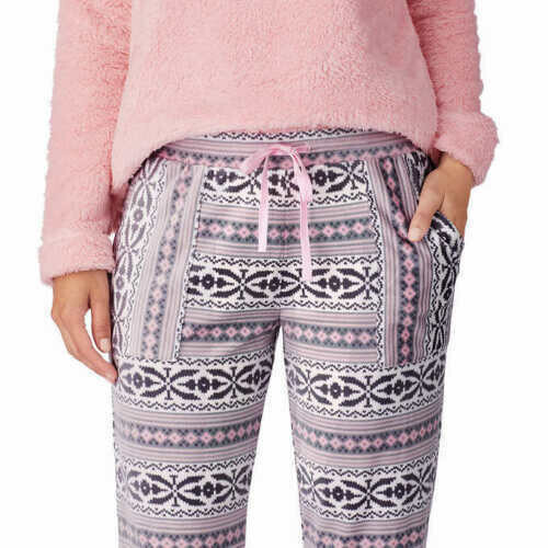 Jane & Bleecker Ladies' Cozy Fleece Lounge Pajama Set (Pink  MEDIUM) NWTD