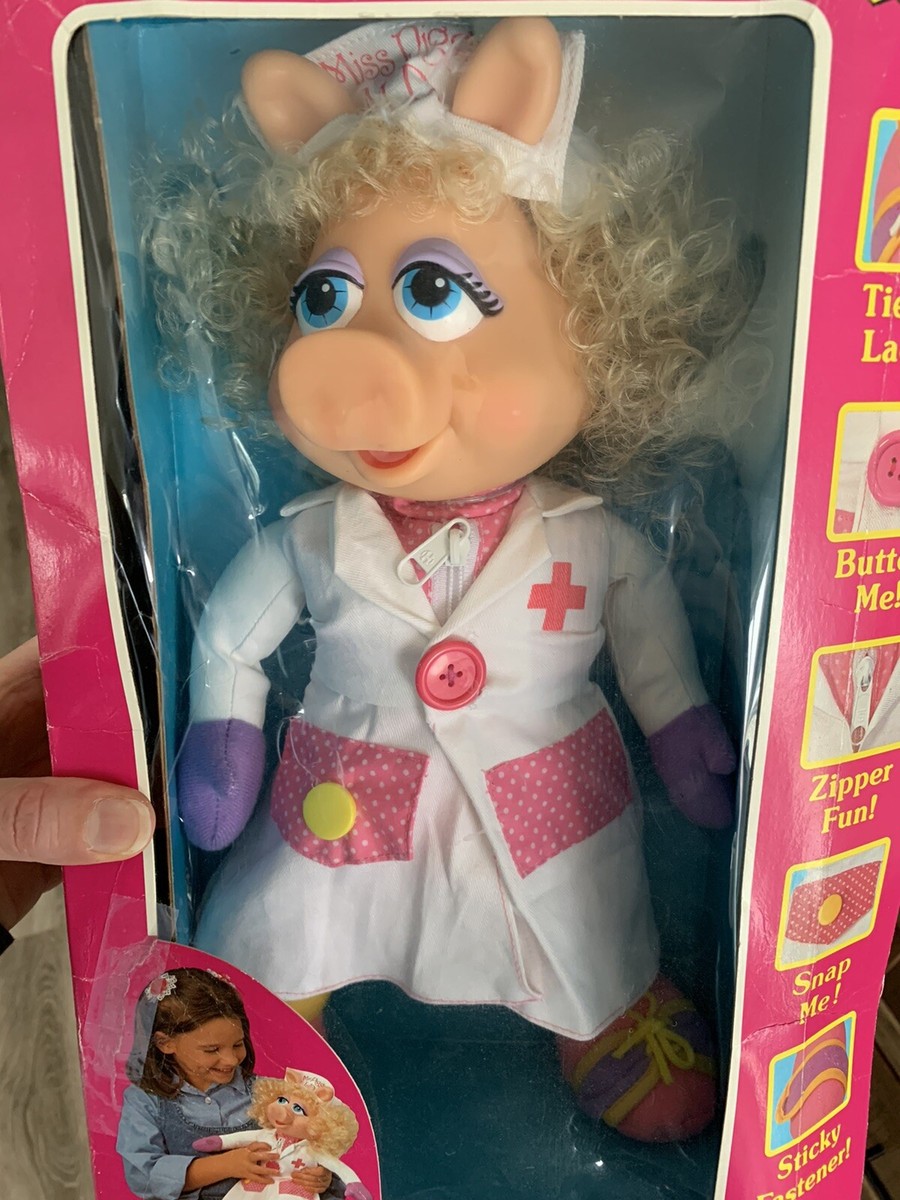VTG Miss Piggy Nurse Stuffed Doll Jim Henson 16