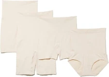 Yummie Heather Thomson Small Medium Frappe Ivory 4 pack Seamless Shaping Bottoms