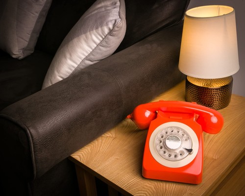 746 Téléphone fixe rétro de style années 1970 à cadran rotatif - Cordon extan... - Zdjęcie 5 z 6