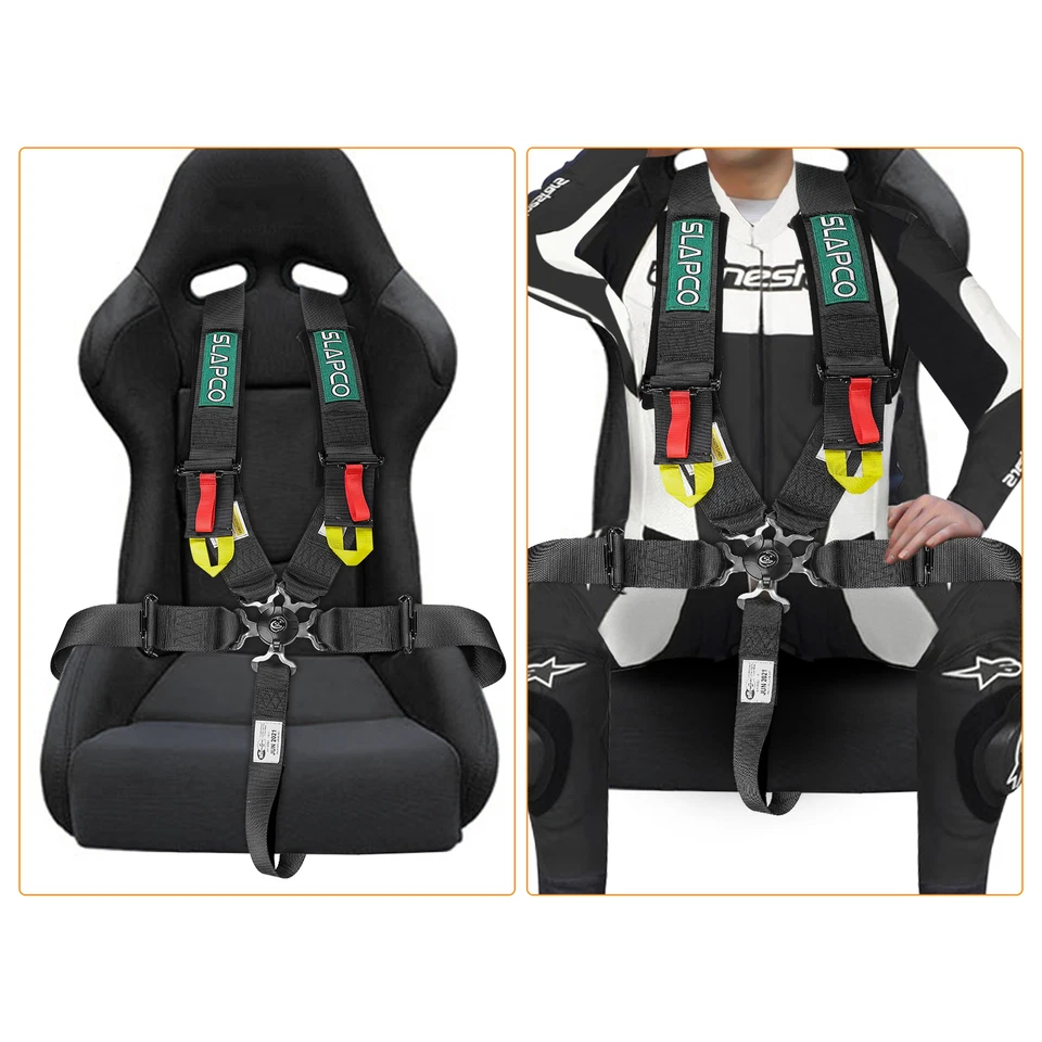 Cinturón de seguridad universal de 5 puntos rojo para asientos de carreras arnés ATV UTV Go Kart Foto 3 de 4