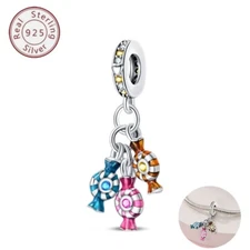 KUNSIR 925 Sterling Silver Charm Candy Dangle Pendant For Bracelet Or Necklace
