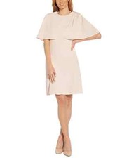 Adrianna Papell Women's Blush Popover Cape Dress - 14 - Blush