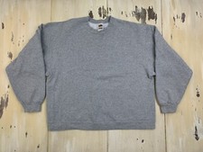 FRUIT OF THE LOOM - Vtg 90s Gray Blank Super Cotton Plain Sweatshirt, Mens XL